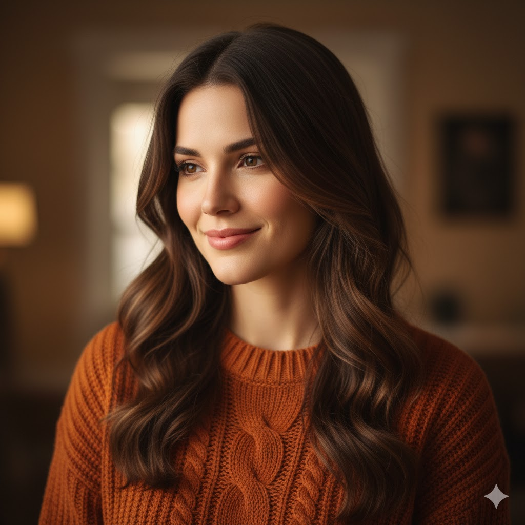 A girl working on a laptop in a modern cafe
